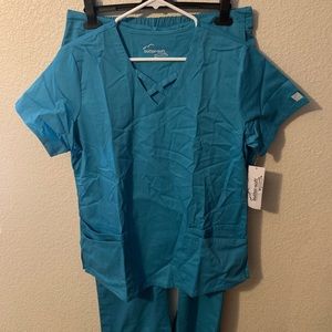 Teal blue scrub set